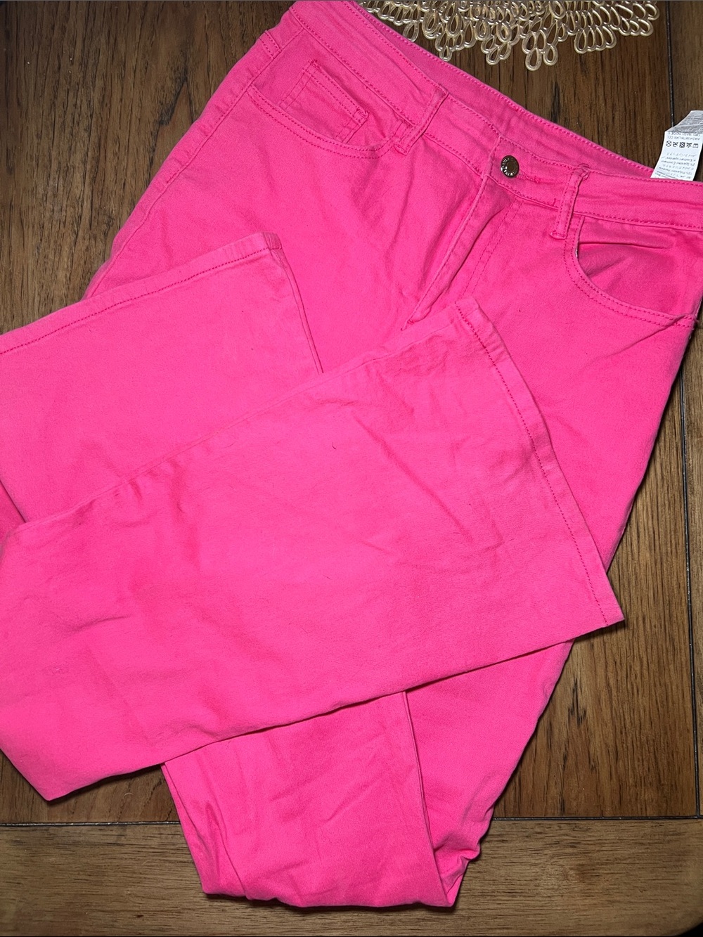 Bright Pink Women’s Bell Bottom Jeans